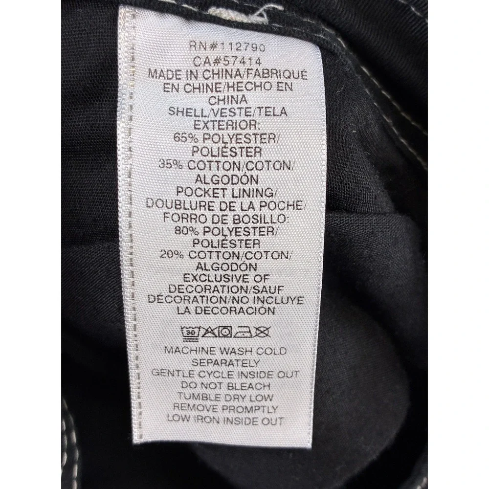 True Religion Contrast Stitch Cargo Pants Mens 34 Black Streetwear Y2K Casual